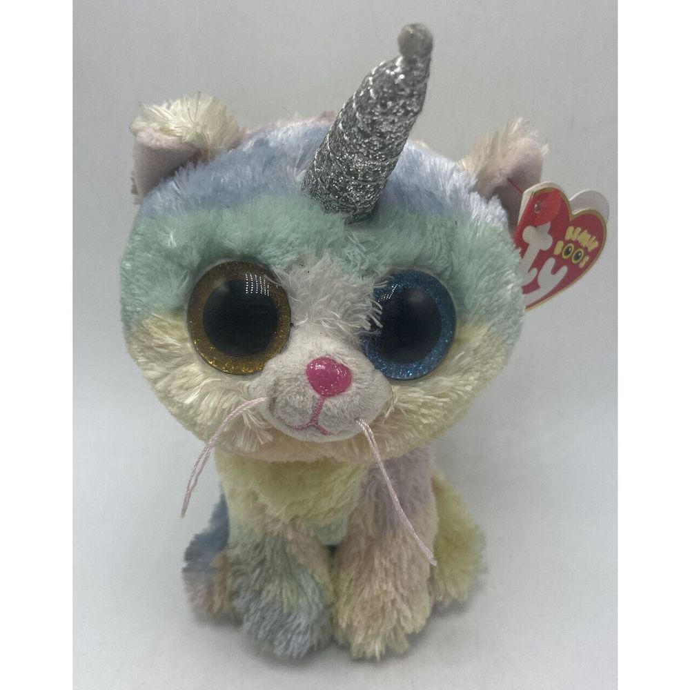 Ty Beanie Boos Heather Unicorn Cat  Glitter Eyes 2018